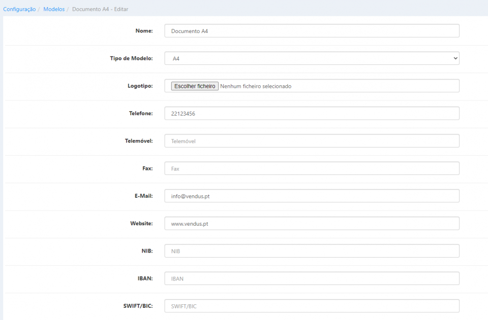 Editar Modelo Documento