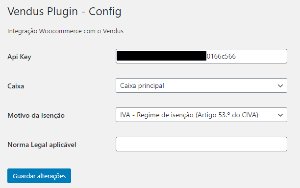Adicione key no plugin