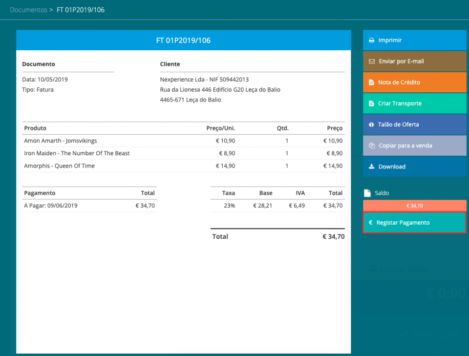 Emitir Recibo de Pagamento